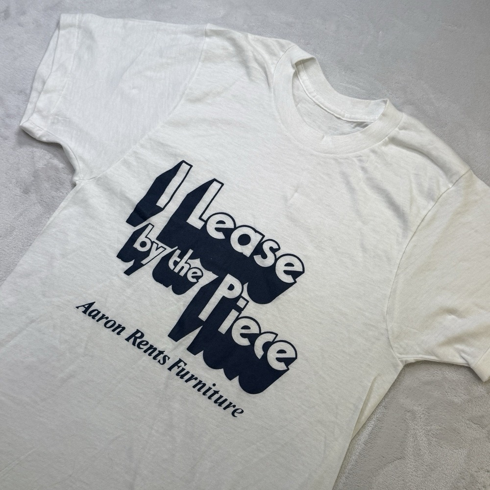 Vintage 70s Aaron Rents Lease By The Piece T Shirt Single Stitch USA
